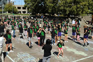 On Saturday, Sept. 13, members of Big Brothers Big Sisters Columbia Northwest gathered to set a world hopscotch record at Rose Quarter. Photos courtesy Sara Adams and Julie Keef