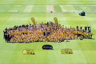 580 school children from Chance to Shine schools, in partnership with MCC, broke a Guiness World Record for the largest cricket lesson (single venue) at Lord's