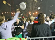 largest custrad pie fight Drake University