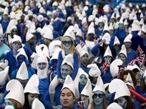 most people dressed as smurfs New York