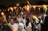 largest torch-lit parade Indonesia