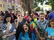 most epople wearing false mustaches world record set in Fairfield