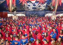 most people dressed as Superman world record set at the Kendal Calling Festival in the Lake District, UK