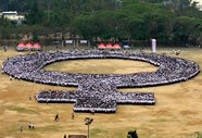 The Philippines is now the official holder of the largest woman symbol formation. The gathering at Quirino Grandstand last year, called "Sulong Juana! Human Woman Symbol Formation", took place to celebrate International Women's Day and was attended by government agencies, non-government organizations, state colleges and universities and civil society groups.