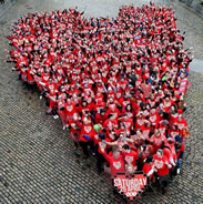  A new world record has been set in Dublin for the largest ever human Love Heart; 540 people have taken part in the event in support of a YES vote in next month's Marriage Referendum; it's part of the The Union of Students in Ireland's campaign for marriage equality.