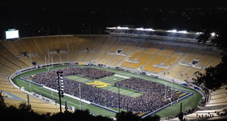 UC Berkeley students broke the Guinness Book of world records in forming the "largest human letter." The official count of students was 7,196, of which the overwhelming majority were new, incoming freshman and transfer students, joining in the fun during their orientation week before fall classes start.