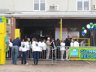 A total of 157 people packed the scale at Sabel Steel in Montgomery, Ala., to set a new World Record for most people on one scale on Friday, Jan. 8, 2016, breaking the record of 130.