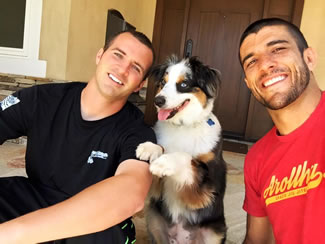 Celebrity dog trainer, Nicholas White, who is the owner of globally recognized dog training business, Off Leash K9 Training, sets his third world record for the longest documented send away to a vehicle. This record was set after only 12 days of working with Australian Shepherd Tioki and his owners Rener Gracie and Eve Gracie - setting the new world record for the Longest Send Away To An Object.