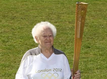 oldest Olympic torch bearer Diana Gould