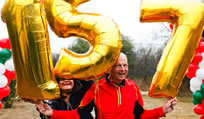 most marathons run in one year world record set by Larry Macon