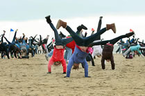 most people performing cartwheels at the same time world record set by Excalibur Gymnastics