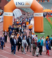 Longest distance made by employees in a stadium: ING Belgium sets world record