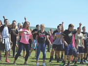 On Friday, Sept. 20, sixth, seventh and eighth grade students from across the county stood on Castle South Middle School's football field to make history.