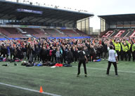  The World Record Attempt for 'Most number of people exercising to a fitness video' was part of the 'Big Viking Health Kick-Off', a campaign to raise awareness about the importance of knowing your blood pressure. 