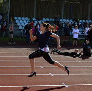  Majken Sichlau ran a time of 13.56 seconds at Trnby Stadium in Amager ? almost a second faster than the previous world record of 14.53 seconds held by Julia Plecher of Germany.