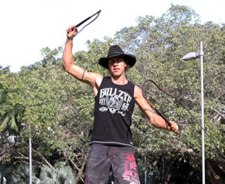 Nathan 'Whippy' Griggs from Mataranka, about four hours south of Darwin, had beaten the Guinness World Records record of 513 with and impressive 530 whip cracks in a minute, according to the World Record Academy.