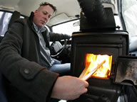 first car with a wood burning stove Paskal Prokop