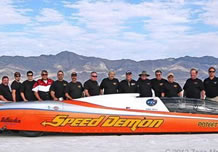 world's fastest piston engine car 'Speed Demon' Streamliner sets world record