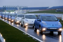 largest parade of electric vehicles world record set by Nissan LEAF