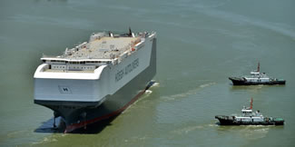 Höegh Autoliners took delivery of Höegh Target, the world's largest Pure Car and Truck Carrier (PCTC) with a deck space of 71,400 square meters and carrying capacity of 8,500 car equivalent units.