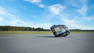  The new world record for Fastest side wheelie in a car was achieved by Nokian Tyres, when stunt driver Vesa Kivimäki drove at a speed of 186,269 kilometres per hour (115.742 mph). The tyres on the record-breaking car were reinforced with Nokian Tyres Aramid Sidewall technology.