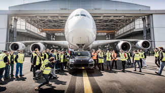 The European-spec 2017 Cayenne S Diesel set a World Record for the heaviest aircraft pulled by a production car by pulling an Air France Airbus A380 -- which weighs about 628,000 pounds -- at Charles de Gaulle International Airport.