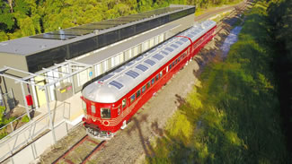 A refurbished 70-year-old 'red rattler' is running on a three-kilometre stretch on the New South Wales North Coast, powered entirely by solar energy, which sets the world record for the World's First Solar Train, according to the World Record Academy.